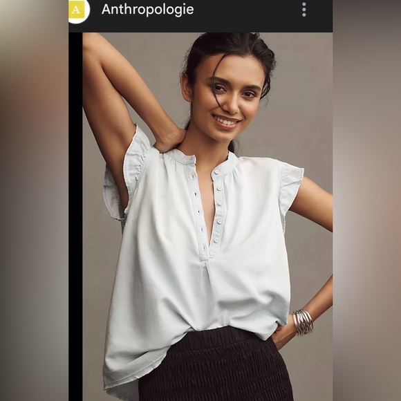 Cloth & Stone Ivory Cap Sleeve Blouse - Picture 6 of 6